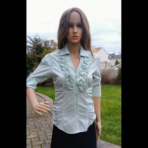 Mandee Blue Green Aqua DRESS SHIRT Size Small S